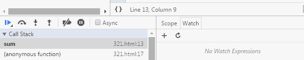 Sources panel control buttons
